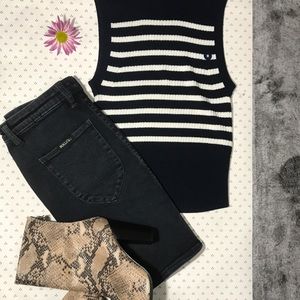 Lighted black washed Rollas high rise denim skirt